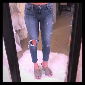 J Brand New Ripped Blue Capri Jeans Sz 26!
